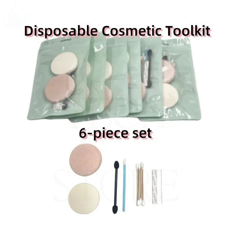 Portable Makeup Tools Skin Friendly High Density Powder Puff Set Disposable Makeup Tools Makeup Supplies 6 Piece Set