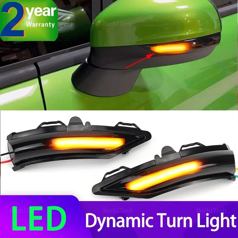 For Ford Fiesta ST Line MK8 Puma Crossover ST 2018-2023 Smoked LED Dynamic Turn Signal Light Side Mirror Flashing Light