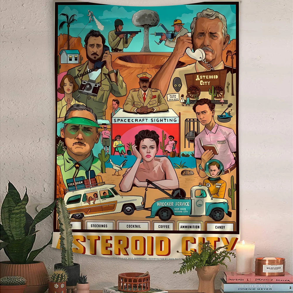 

Movie A-Asteroid C-City Printed Large Wall Tapestry Hanging Tarot Hippie Wall Rugs Dorm Home Decor