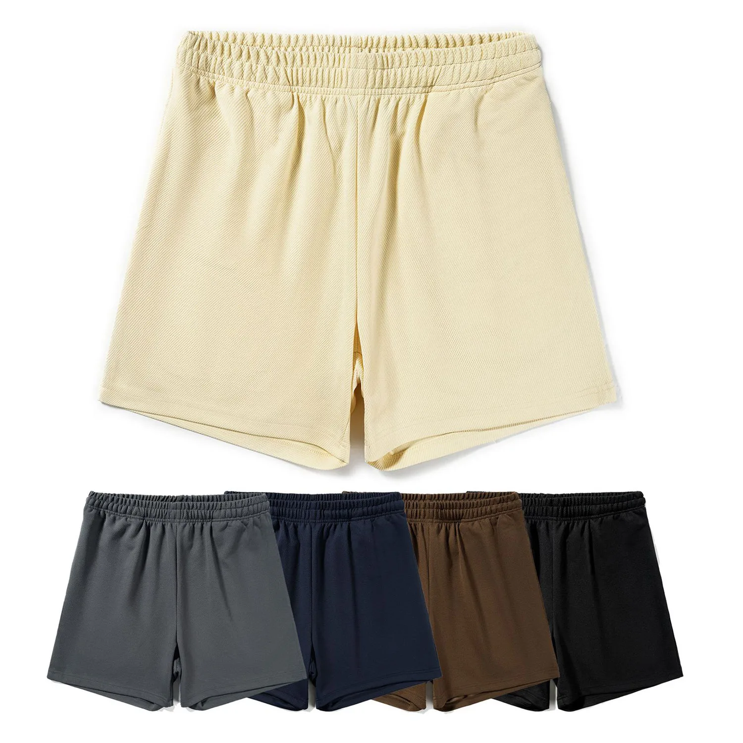 

Akkad Kuti Summer five minute shorts men's heavyweight retro washed pineapple texture shorts minimalist college style