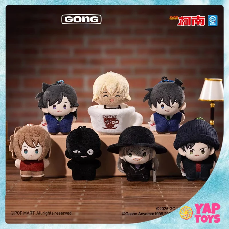 

Original Popmart Detective Conan 5cm Pocket Plush Doll Series Blind Box Plush Figure Bag Pendant Decorations Cute Gifts