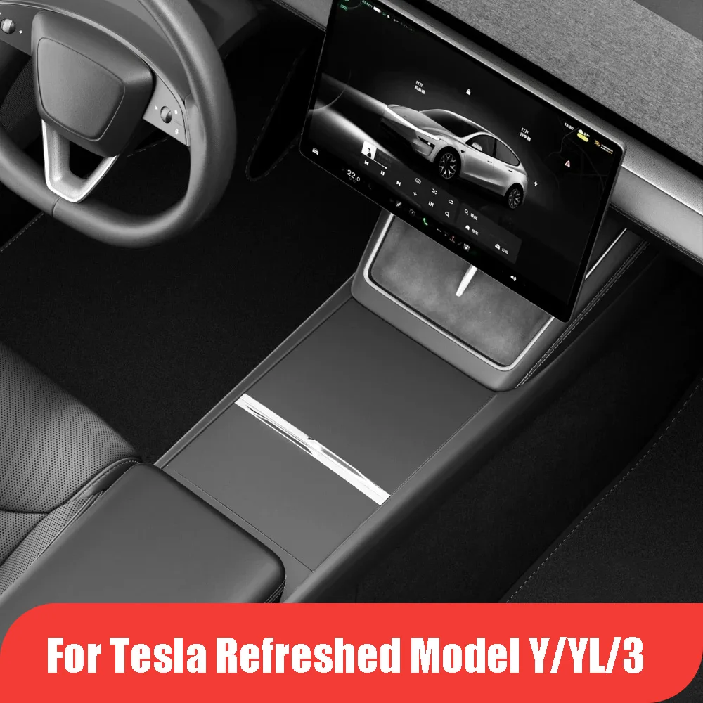 for-tesla-refreshed-model-y-yl-3-upgraded-center-console-silicone-wrap-kit-electrostatic-adsorption-protective-cover-accessories