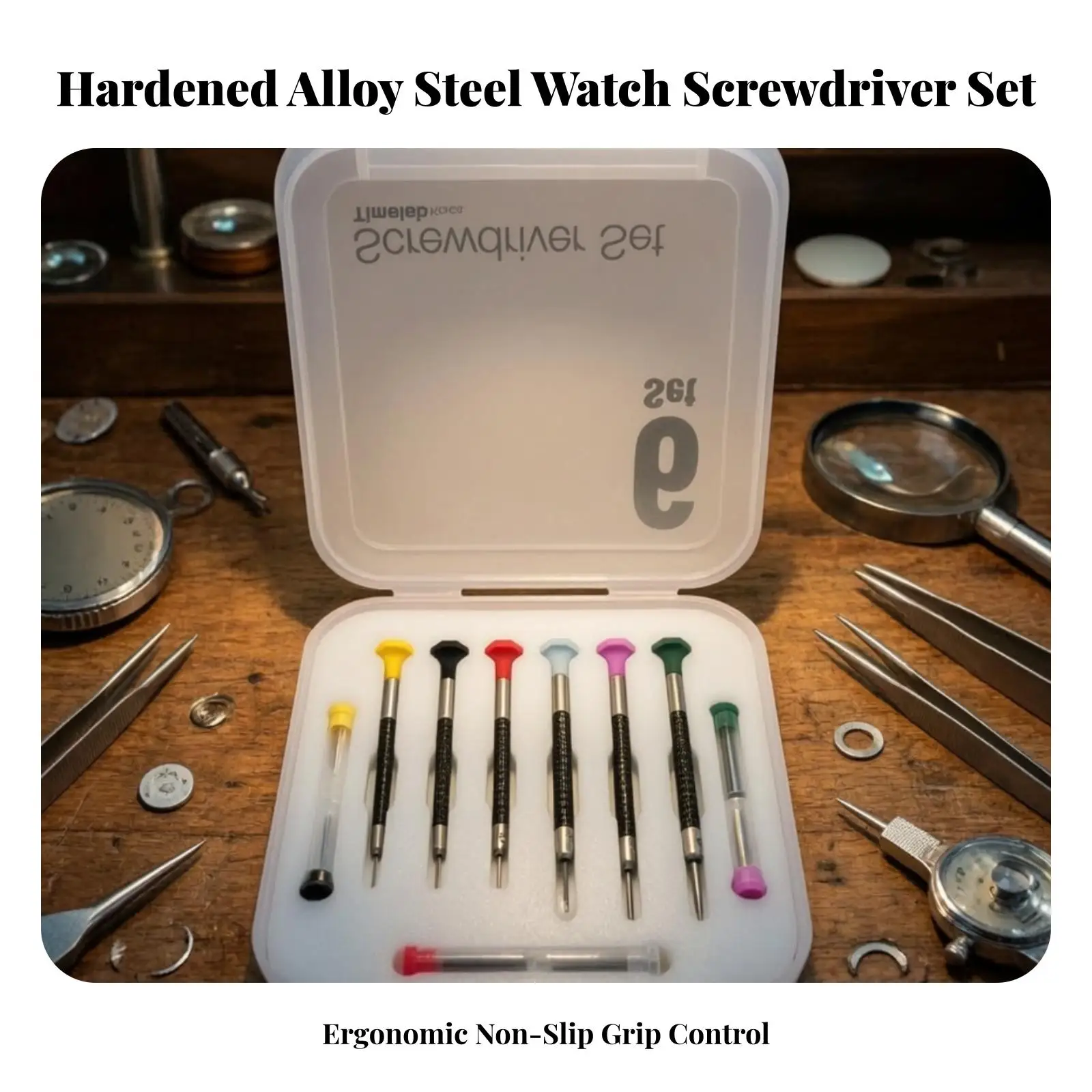 Watch Repair Screwdriver Tool Kit Precision Metal Set with Storage Case for Watchmaker Professional Repair Work