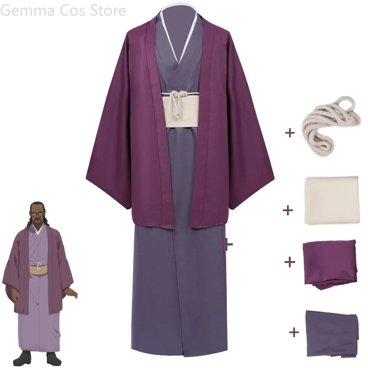 

Anime Lycoris Recoil MIKA Cosplay Costume Direct Attack DA LycoReco Purple Grey Kimono Uniform Man Halloween Carnival Suit