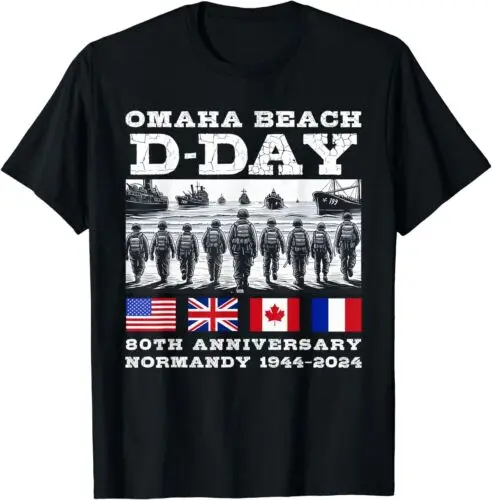 D Day 80th Anniversary Vintage 1944 2024 Normandy Landings Unisex T-shirt