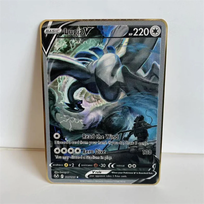 5/10Pcs wholesale DIY Pokemon Metal Cards Groudon Kyogre Rayquaza VMAX English Pokémon Stainless Steel Game Collection Card