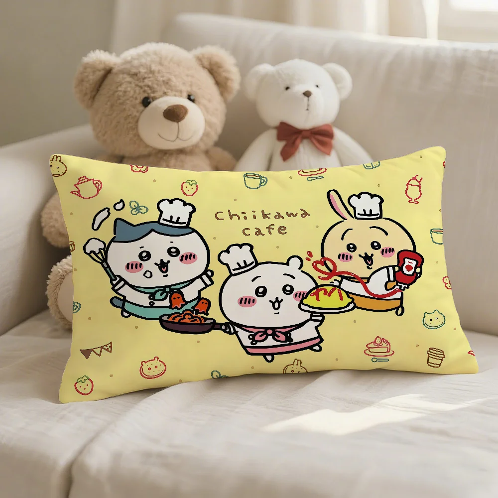 Cartoon C-Chiikawa Kissenbezug für Sofa, Wohnzimmer, Schlafzimmer, Kopfteil, Rückenlehne, Nickerchen-Zweckeinsatz – Detail 8