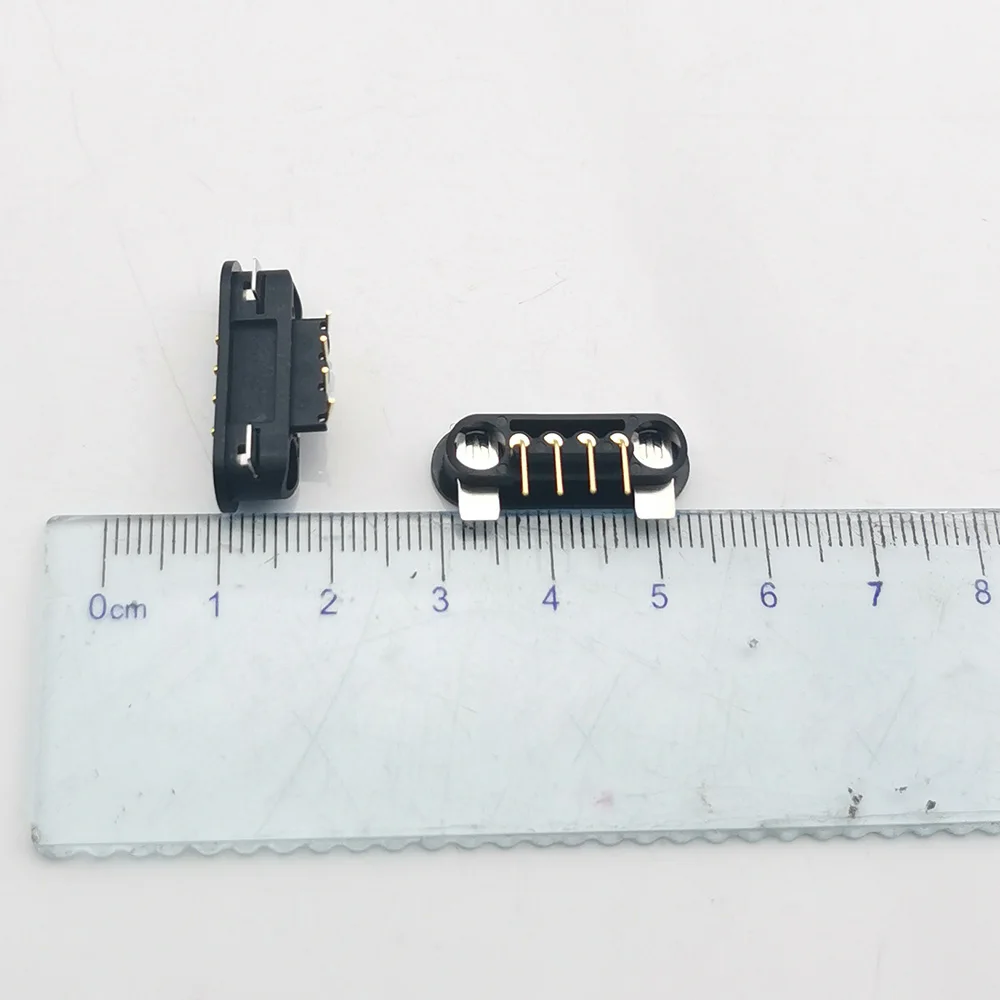 1-10PCS Convenient charging connector Magnetic Pogo Pin Connector 4 Pin 2A Pogopin Male Female Spring Loaded DC Power Socket