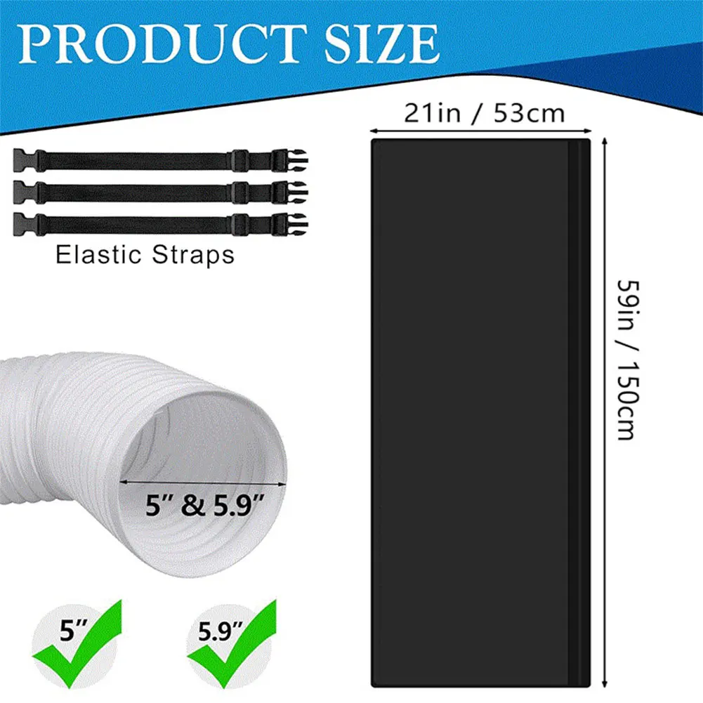 حامي خرطوم مع 3 شريط مرن خرطوم التيار المتردد كم عازل غطاء خرطوم التيار المتردد لخرطوم العادم بقطر 5/5.9 بوصة