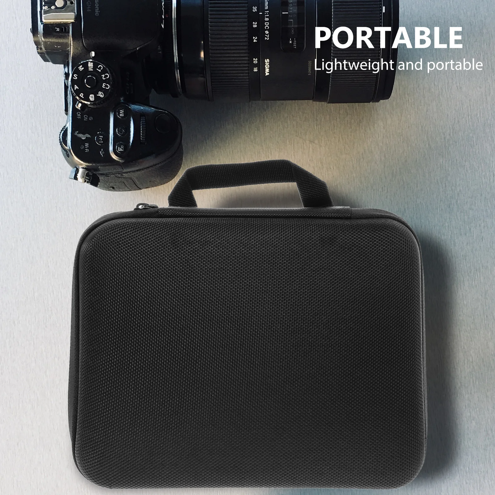 

Small Camera Bag Outdoor Portable Camera Case with Smooth Zipper for Travel Hard Case with Foam Bag