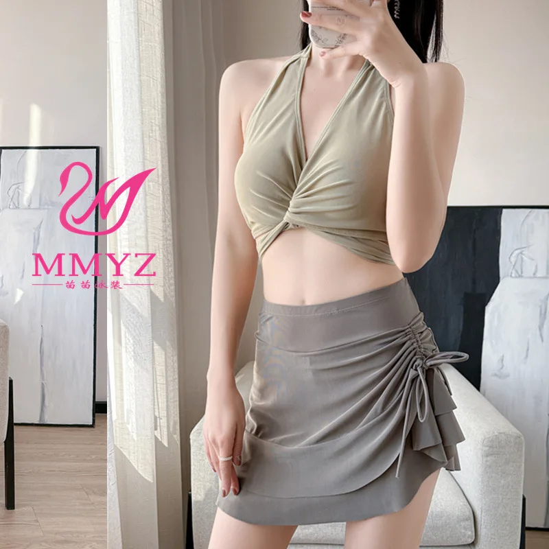 

2025 new split babes sexy belly cover spa student 2pcs vacation swimsuit