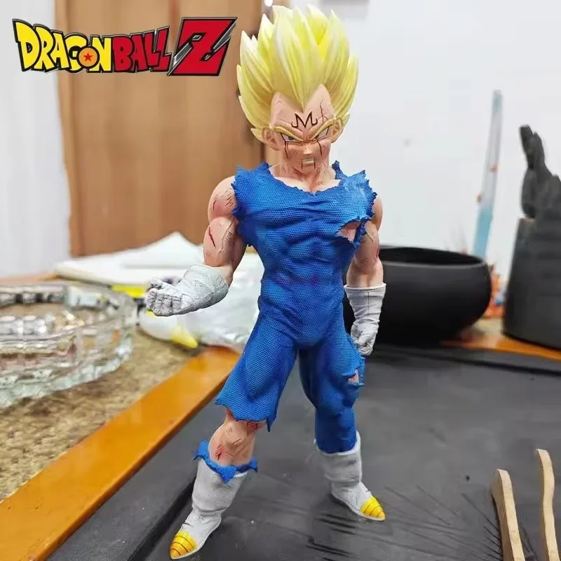 New Anime Dragon Ball Majin Vegeta Battle Damage Figures 20cm Vegetagk Sky Figurine Action Model Collection Decoration Kid Gifts