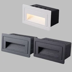 Outdoor LED Stair Step Light Recessed Wall Lamp for House Landscape Pathway Terrace Garden Yard Footlight IP65 Waterproof 220V