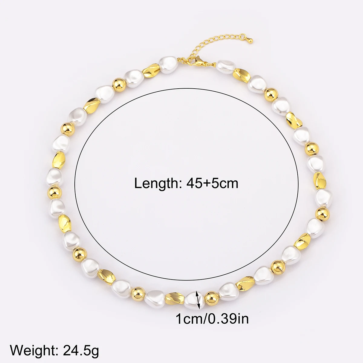 Nidin Hot Sale Waterdrop/Round Shape Irregular Geometric Pearl Beads Necklace For Female Elegant Aesthetic Jewelry Accessories