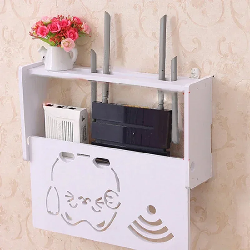 Router Shelf Attachment Accessory Tool Gear Storage Box Living room No Drill Bedroom Hanging Bracket Organizer Wood