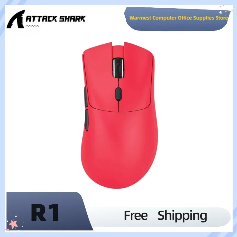 Attack Shark R1 Wireless Bluetooth Mouse 18000dpi Lightweight Optical Mouse PAW3311Macro Sensor Ergonomic Design Gaming Mouse