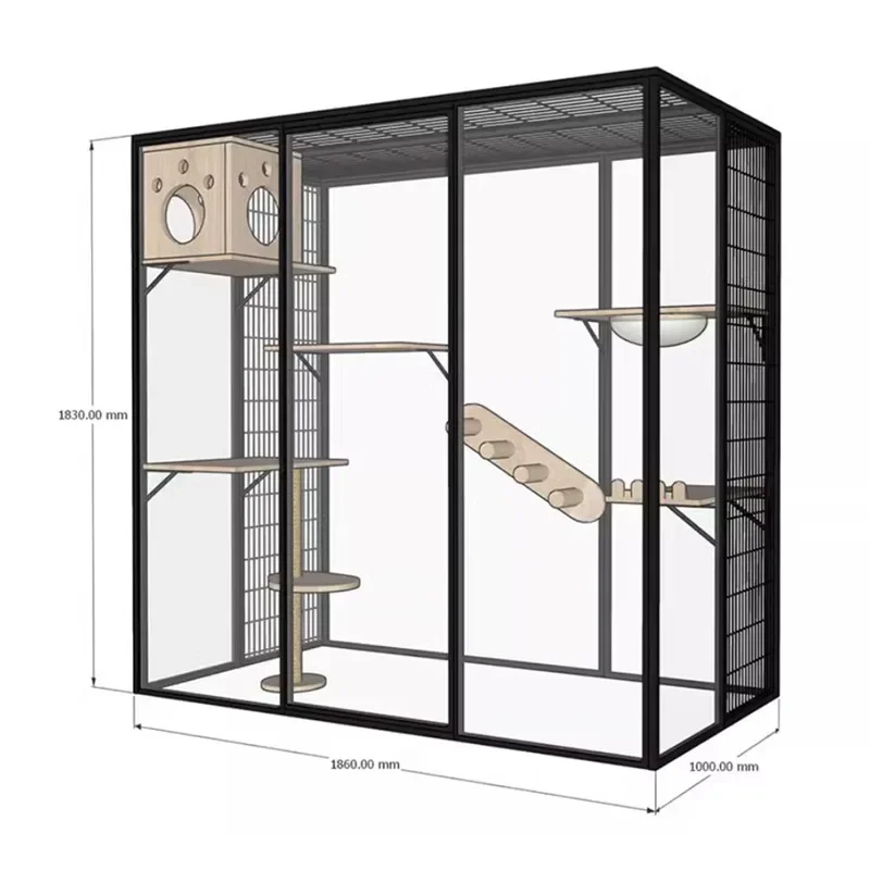 a forCatio Indoor Enclosure Large Window Cat House Walk In Kitty Cage Aluminum Profiles Pet Cage Products Large Cat Room