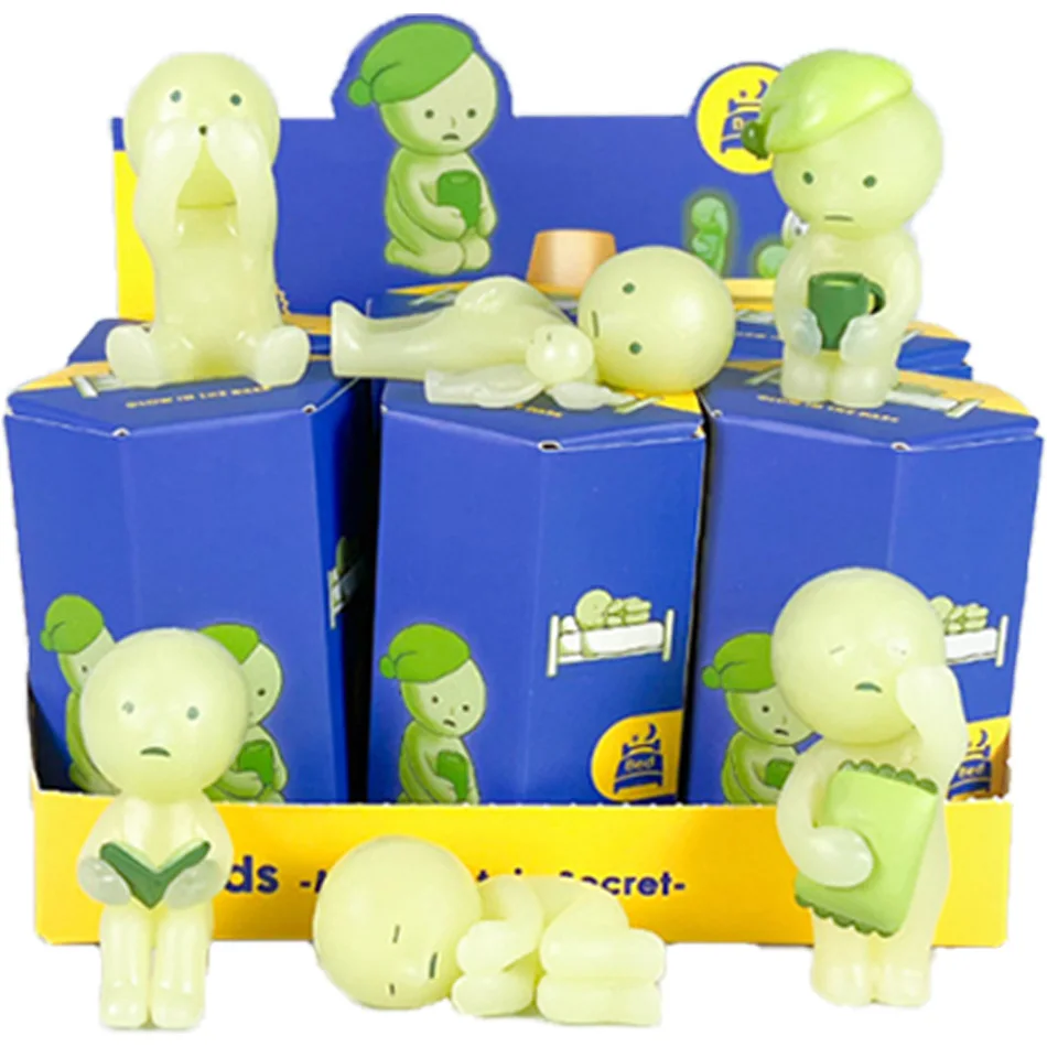 Boîte aveugle série Yoga Fitness, Mini figurine mignonne, décoration Noctilucent, poupée série chambre à coucher, boîte aveugle, modèle d'ornements, cadeaux