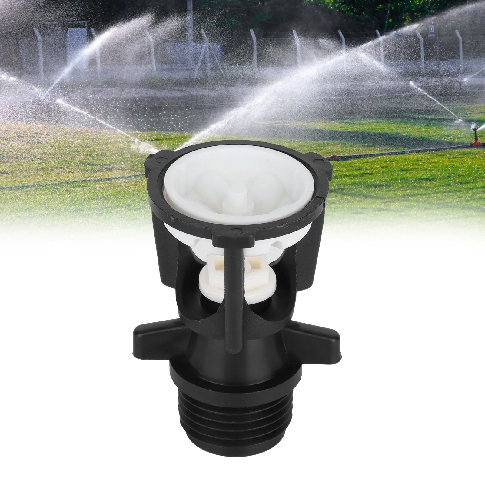 

3Pcs Plastic Sprinkler G1/2 DN15 Male Thread 360° Rotating Sprayer Nozzle For Garden Lawn Black White