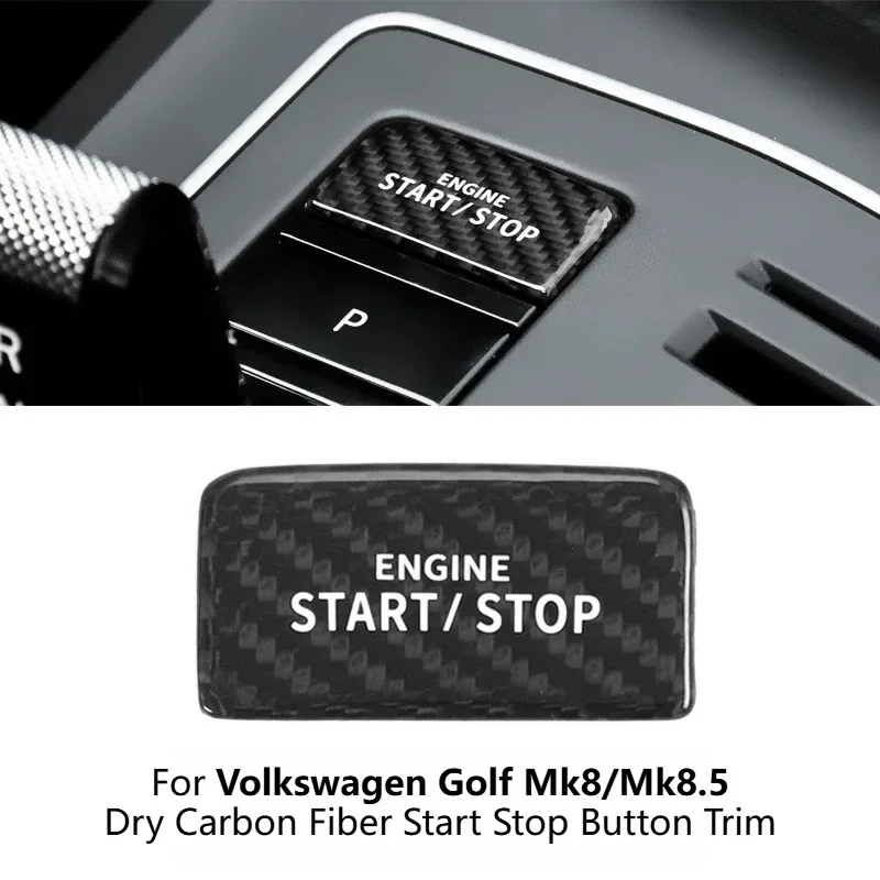 Interior Mod Accessories For Volkswagen Golf Mk8/Mk8.5 GTI/R-Line/R Carbon Fiber Engine Start Stop Button Sticker Trim Stylish