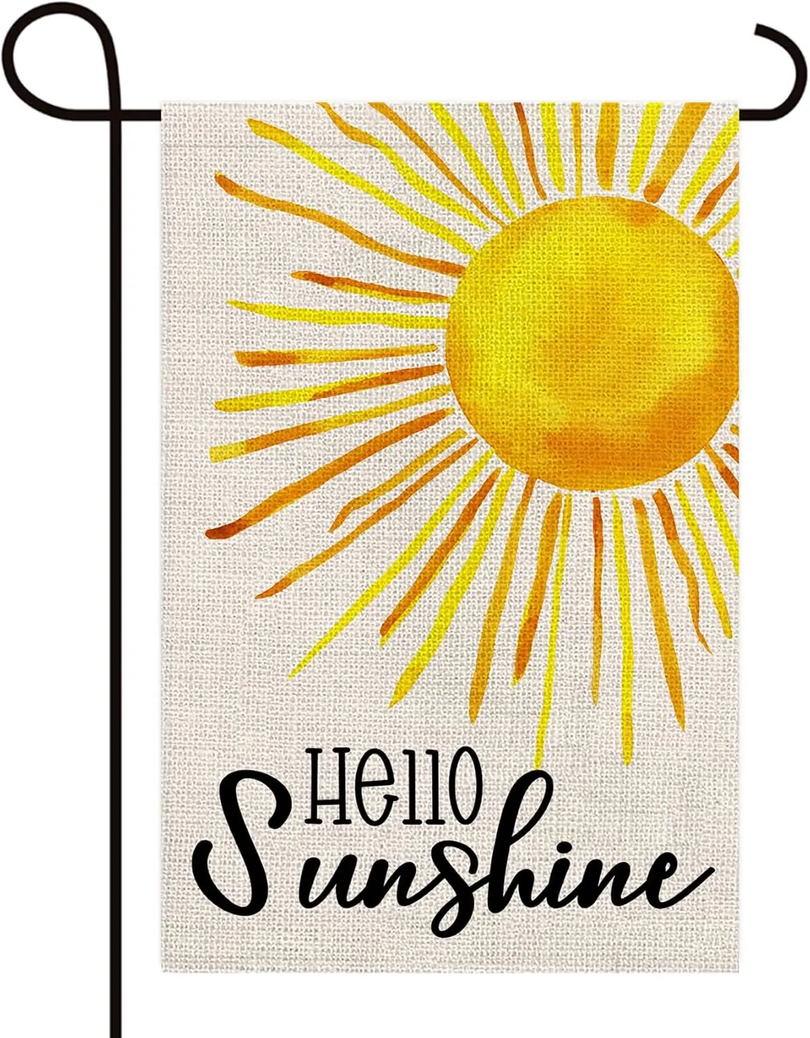 Флаг для сада Texupday Hello Sunshine, двусторонний, вертикальный, из мешковины, в деревенском стиле, для праздников, вечеринок, улицы, двора, весна-лето