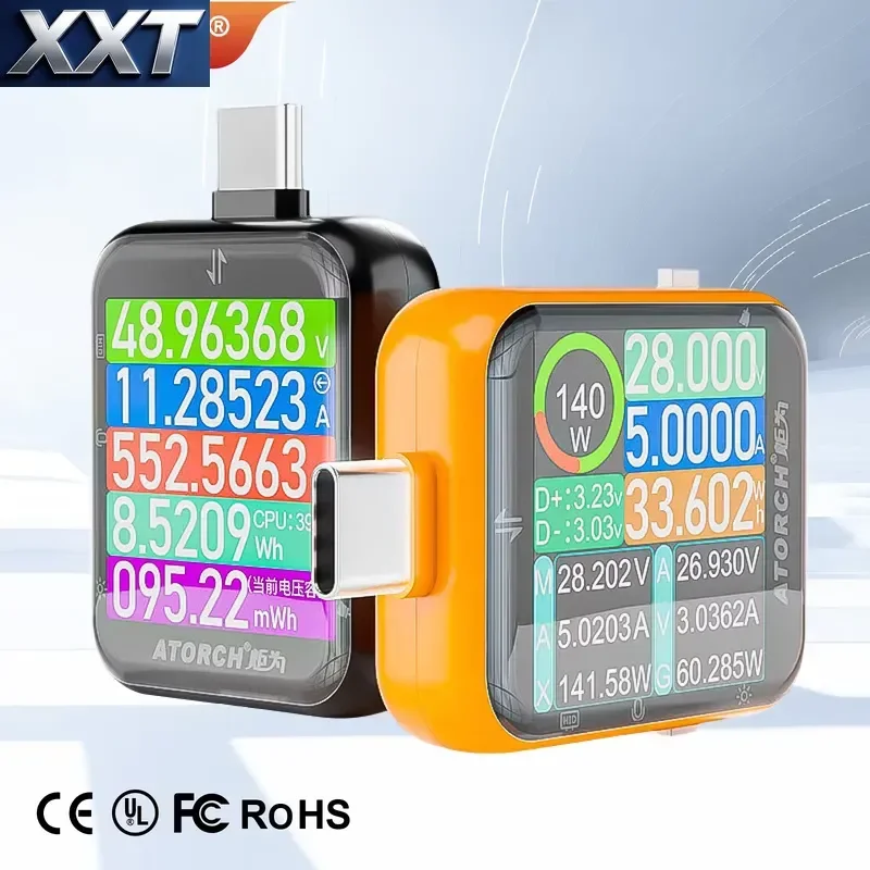 XXT T3 USB C Power Meter Tester 600W DC 0-50V Type C Voltage Current Meter PD Tester Bidirectional Touch Screen Tool
