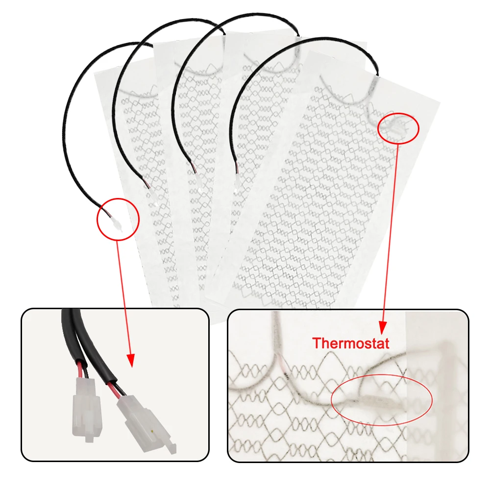 4pcs 6 Level 12V Carbon Fiber Universal Car Heated Heating Heater Seat Pads Winter Warmer Seat Covers Heated Seat Cushion