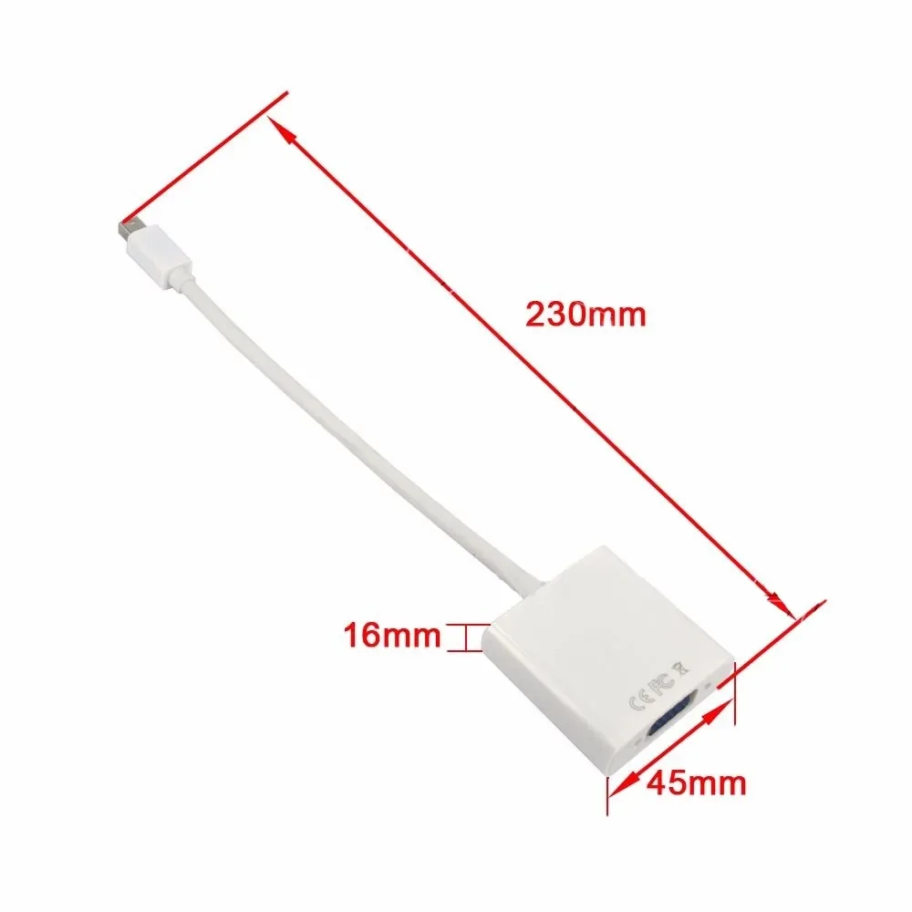 ミニ DP から VGA アダプタケーブルミニ Displayport Thunderbolt から VGA D-Sub コンバータ 1080P ケーブル Macbook Pro Air iMac Mac Mini