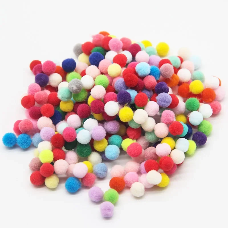 Mini Pompon 8mm Soft Pompones Fluffy Plush Pompoms Crafts DIY Pom Pom Ball Furball Kids Toy Home Decor Sewing Supplies 250piece