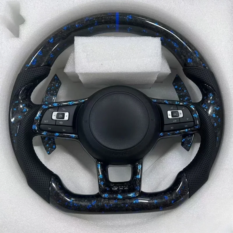 

Steering Wheel Fit For VW Mk5 MK6 MK7 MK7.5 GTI R Polo 2013-2020 Customized Carbon Fiber Racing Wheel Car Accessories