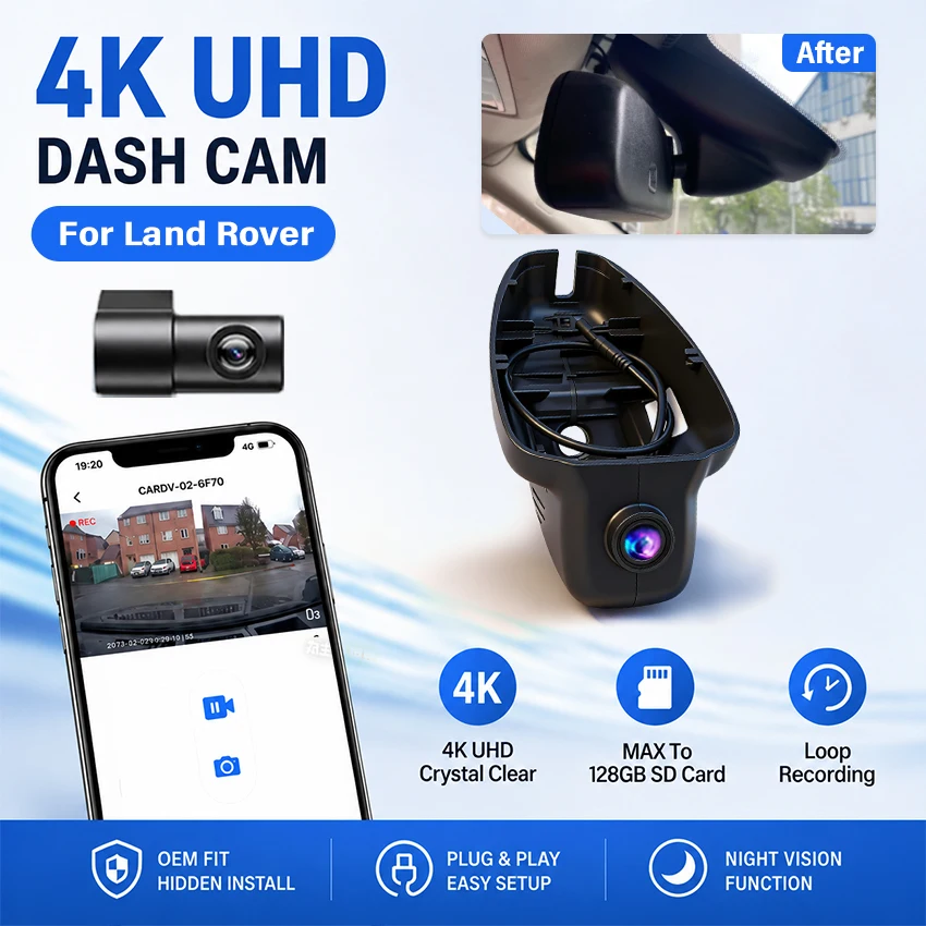 4K HD OEM Style Car DVR Dash Cam For Land Rover Discovery 4 Freelander 2 2011‑2016 For Jaguar XF XJ XJL 2012‑2015 Video Recorder
