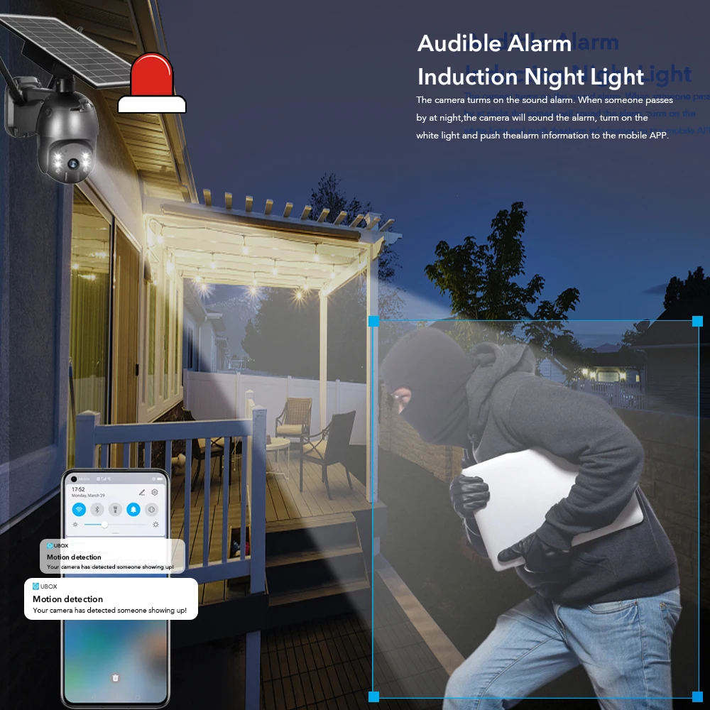 4G واي فاي سيم الأمن الشمسي PTZ التكبير كاميرا تعمل بالطاقة الشمسية 1080P 4MP PIR كشف 4G كاميرا CCTV 4g كاميرا متحركة #6