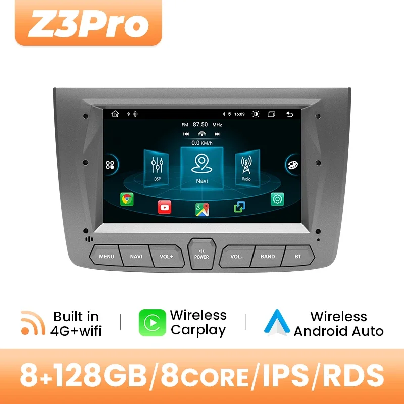 Draadloze Carplay Autoradio Speler Voor Alfa Romeo Mito 2008-2012 AI Voice Android 14 4G Wifi DSP IPS RDS GPS 8 GB 128 GB Navigatie