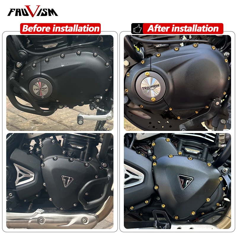for Triumph Scrambler 400X Engine Covers Stainless Torx Allen Bolt Kit 2024-up Upgrade Engine Hood Bolts To Decorate The Body 6