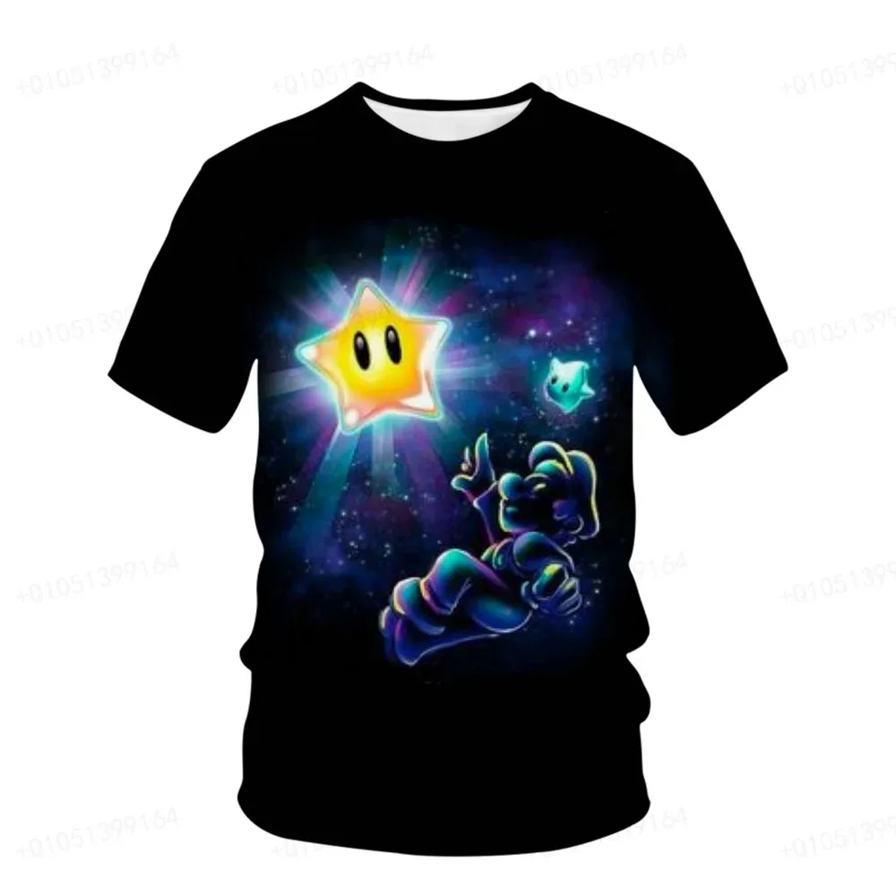 

New Fashion Super Mario Brothers T Shirt Children's Clothing Top Boys Game 3D Printing Anime Game Super Mario O Neck Tshirts