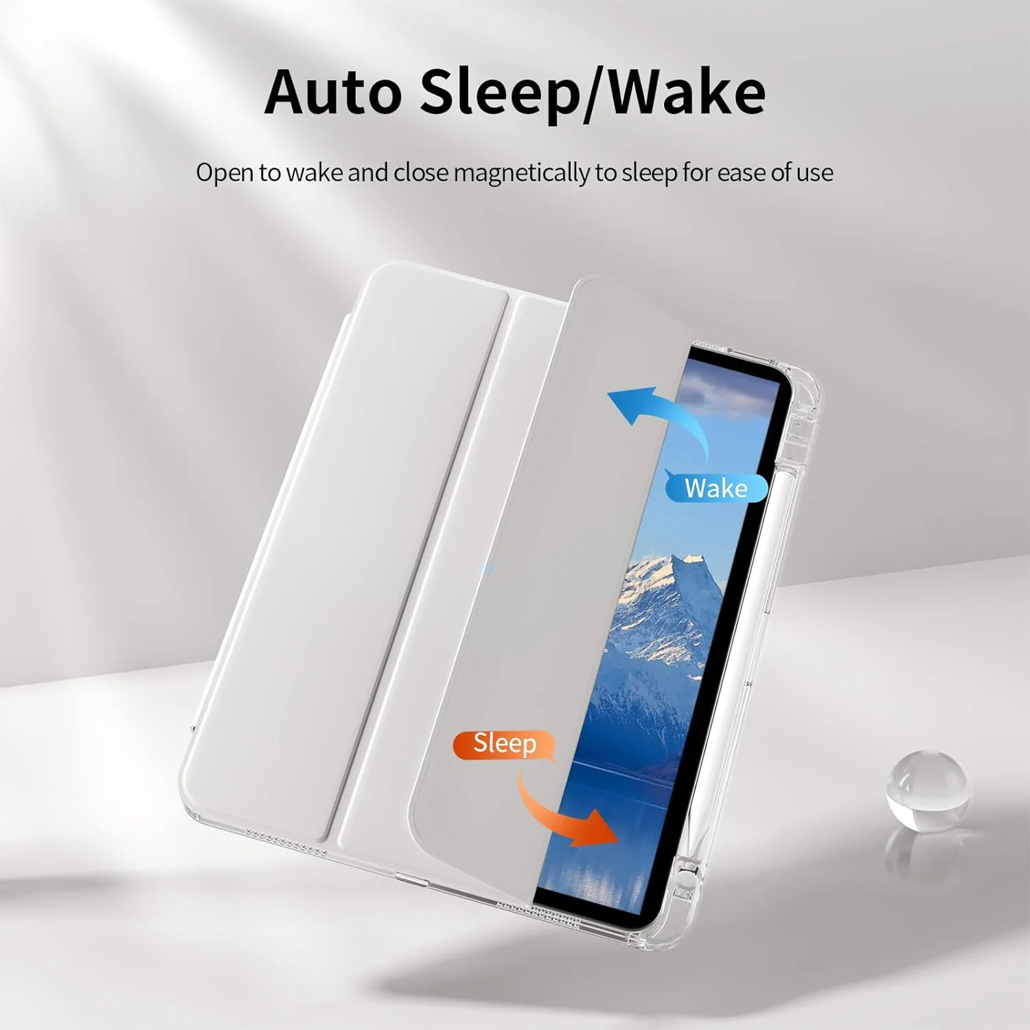 حافظة لجهاز iPad 10.2 2019 2020 2021 7th 8th 9th gen مع حامل قلم رصاص وظهر شفاف صلب وإطار ناعم مقاوم للصدمات من مادة TPU #2