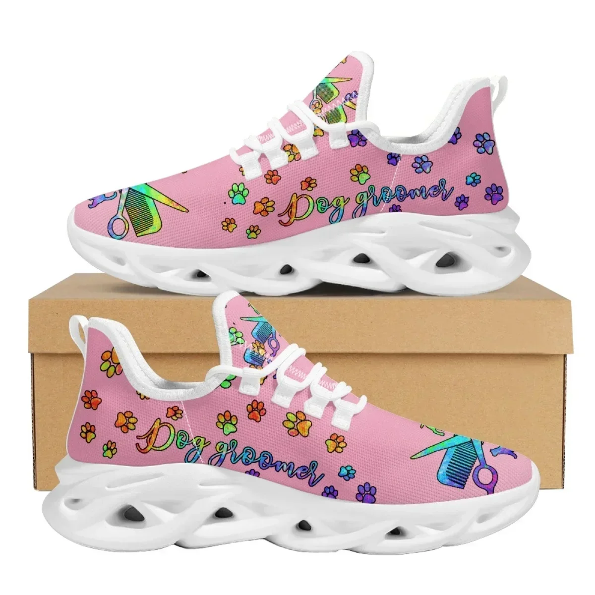 Fashion Dog Groomer Sneakers Pet Barber Stylist Design Brand Shoes Breathable Non-Slip Sneakers Zapatos Planos 2023