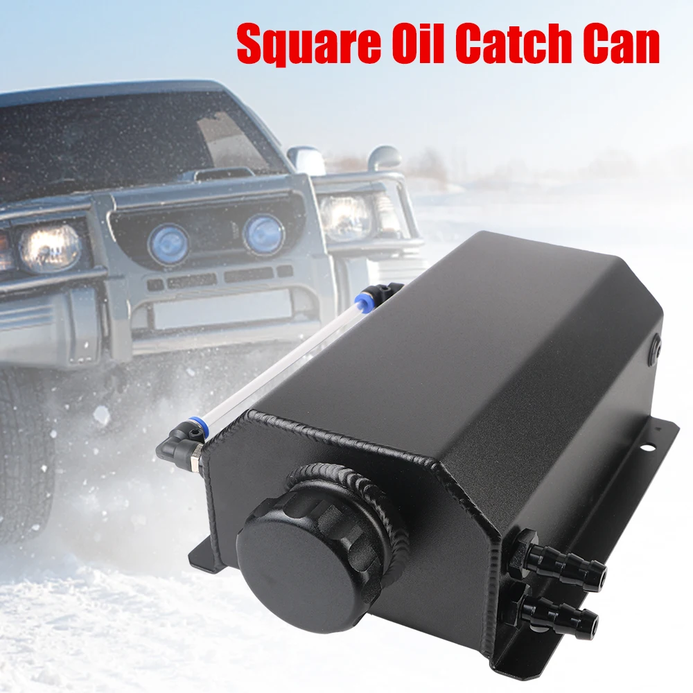 Réservoir de récupération d'huile de voiture, accessoires automobiles, réservoir de débordement, réservoir de gaz de carburant, radiateur de liquide de refroidissement universel en alliage d'aluminium 2L