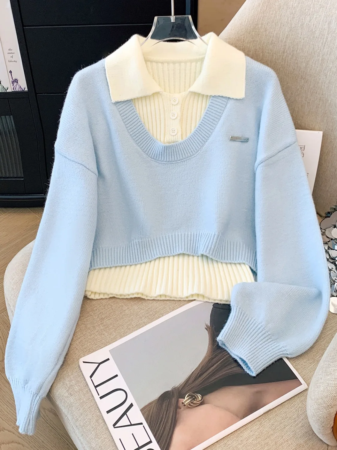 

Recommended Self-Purchase Ne Knitted Sweater Set for Women ort Sle Autumn New Arrival Two-Piece Set Korean Sle