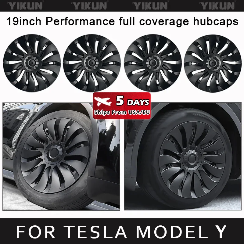 

4PCS Hub Cap for Tesla Model Y Performance Full Rims Cover Wheel Cap 19-Inch Hubcap for Gemini Accessories Wheel Parts2018-2024