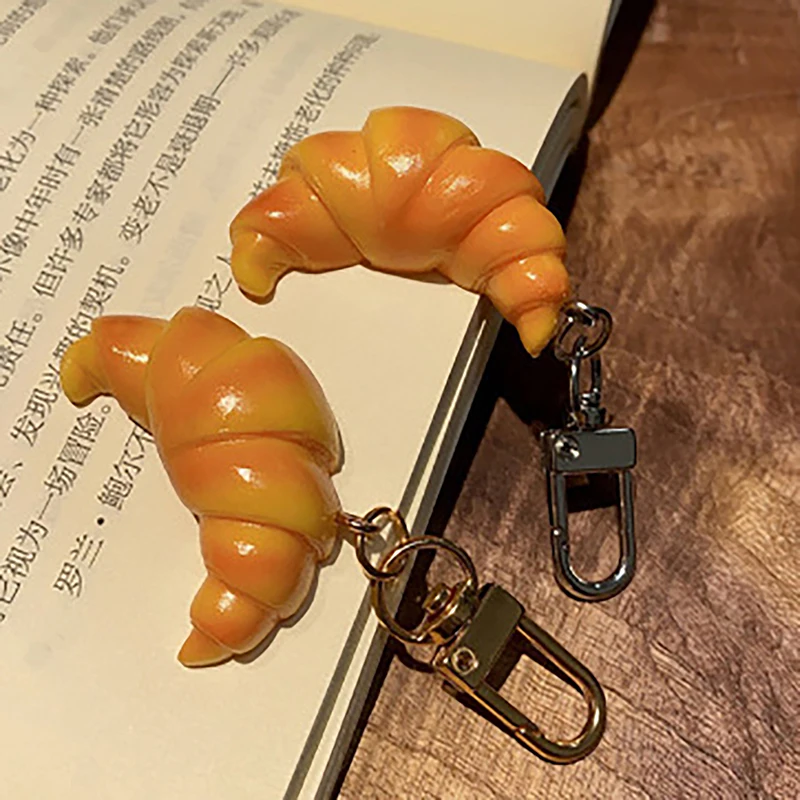 Porte-clés pendentif modèle de jouet de nourriture de simulation, croissant GT créatif personnalisé, cadeaux pour enfants étudiants, anneau de porte-clés JOJ