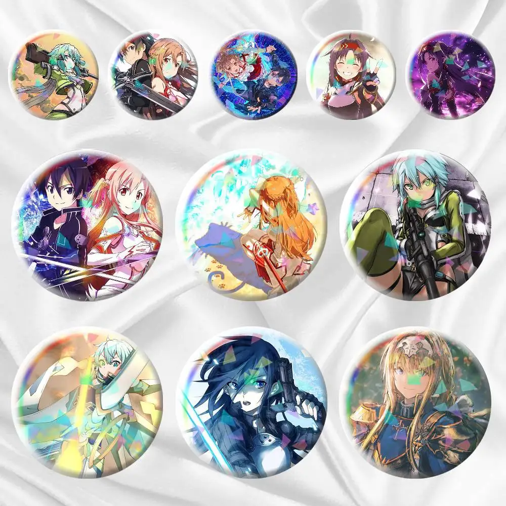 

Sword Art Online Asuna Kirto 75mm 44mm 25mm Accessories Toys Badge Brooch Backpack Hat Pins