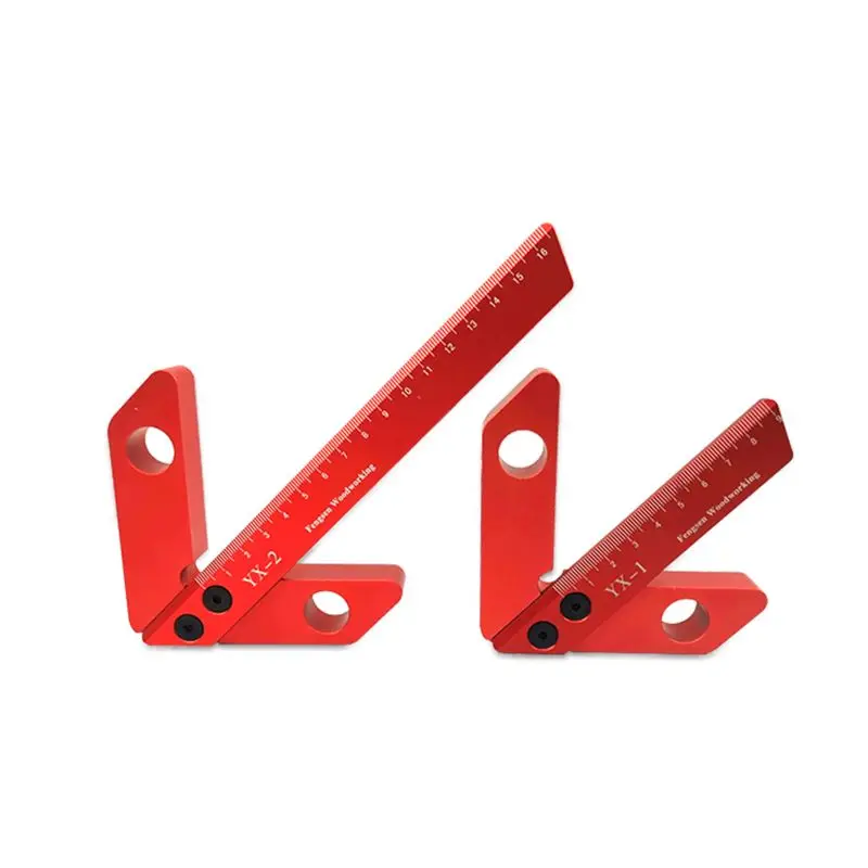 Center Finder, Line Gauge, Woodworking Aluminum Alloy Center Scribe Measuring Tool, 45/90 Degree Right Angle Carpenter Ruler