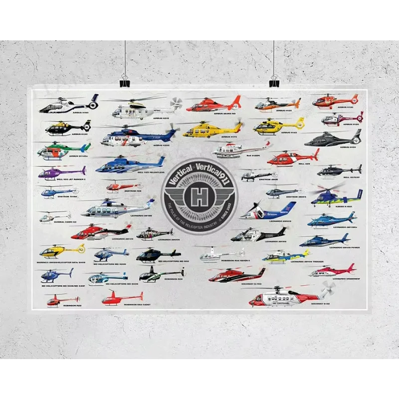H519 Print Silk Poster Home Decoration Helicopter fleets Wall Art Indoor Christmas Gift