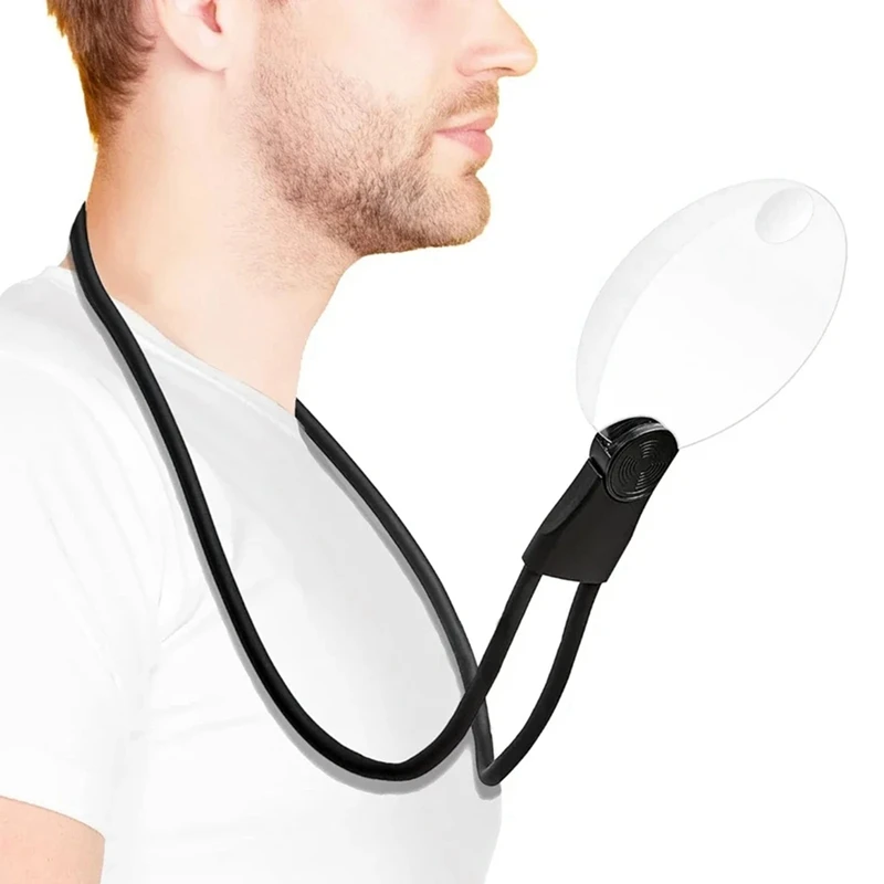 Top-Portable Neck Flexible Magnifier Hanging 3X 10X Magnifying Glass Loupe For Seniors Reading Sewing Jewels