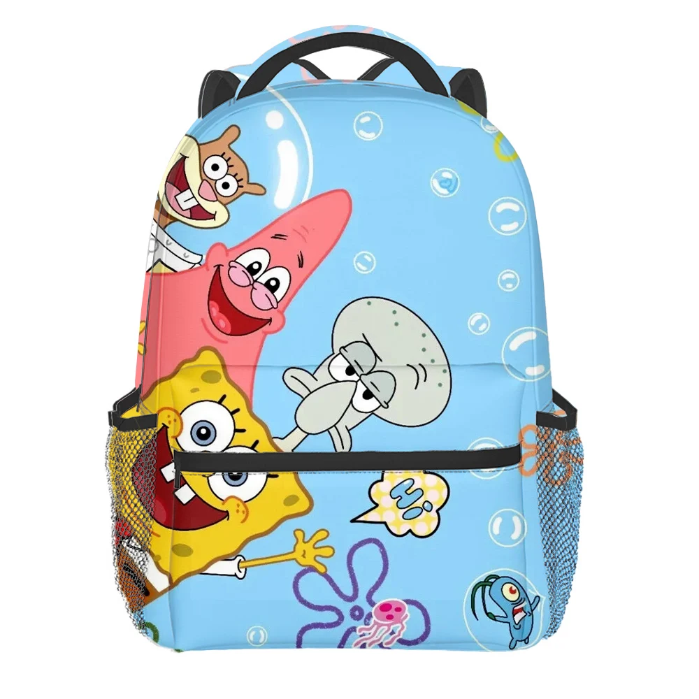 SpongeBob SquarePants Backpack Storage Student Book/pen SchoolBag Supplies Anime Cartoon Office Computer Knapsack Vogue Kid Girl