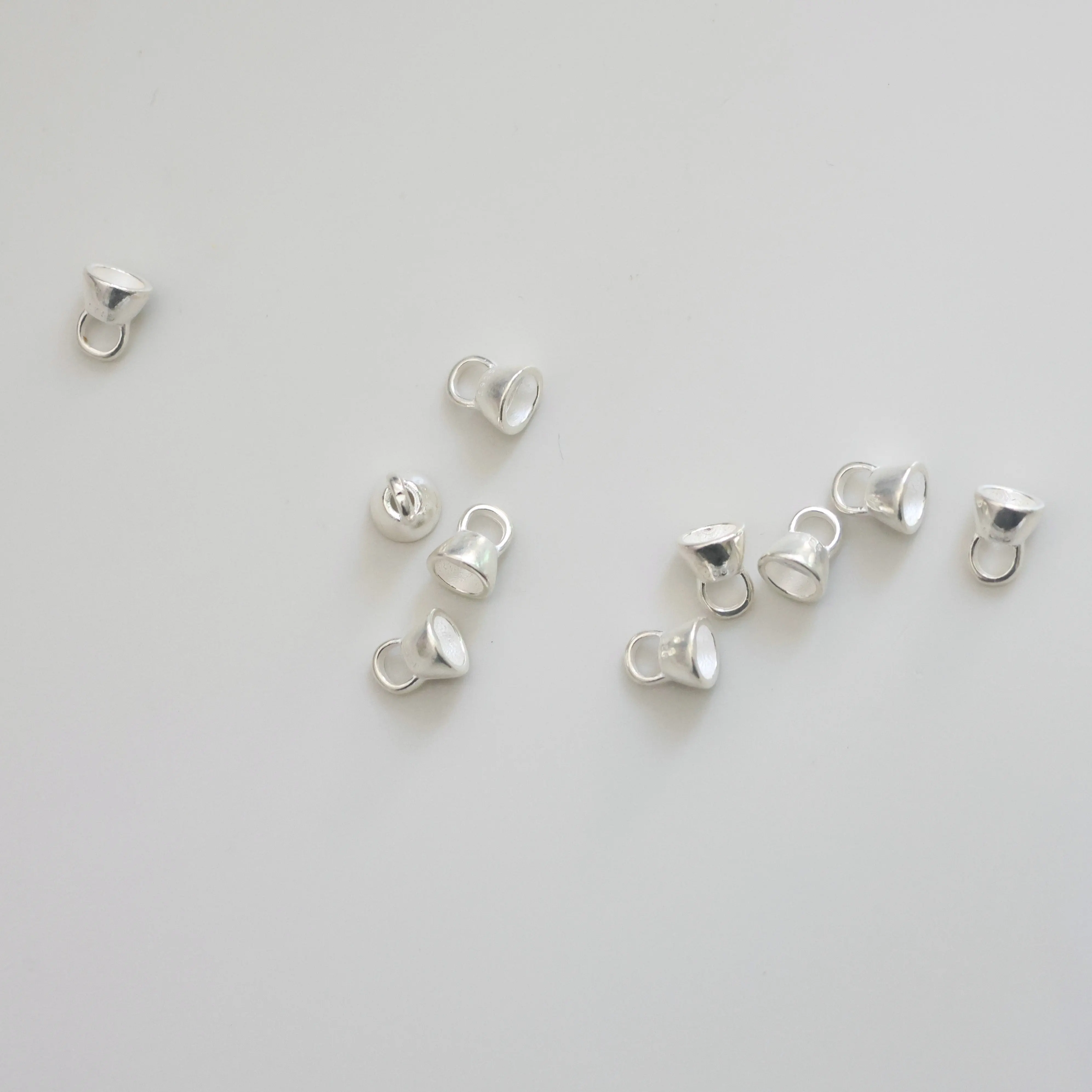 2 قطعة 100% الصلبة 925 فضة غطاء شكل موصل السنانير DIY بها بنفسك غرامة مجوهرات العثور JQ0139