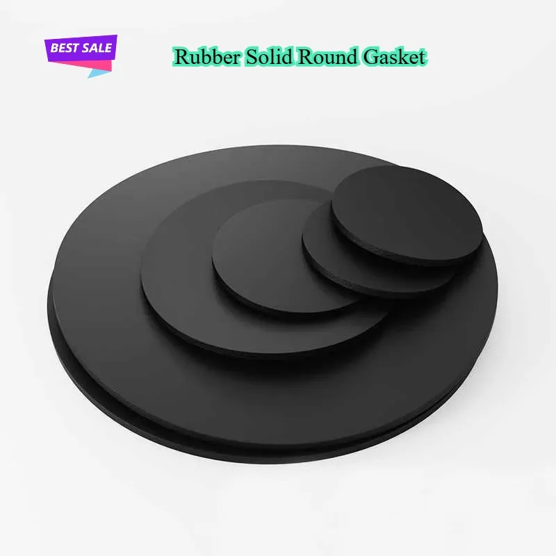 Rubber Solid Round Gasket Thick 1mm-8mm Dia 10 to 100mm 10Pcs hock-absorbing Wear-resistant Sealing Gasket Buffering Flat Pad