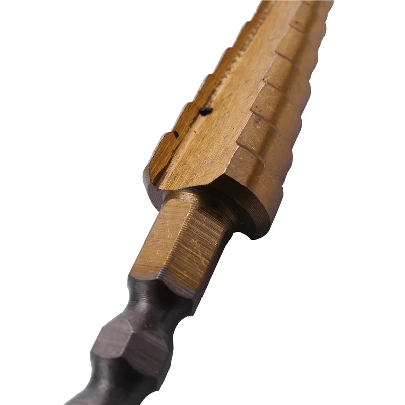 AC88-5Pcs 1/4 Polegada Hex Shank HSS Aço de Alta Velocidade Titanium Revestido Step Broca 3-13Mm