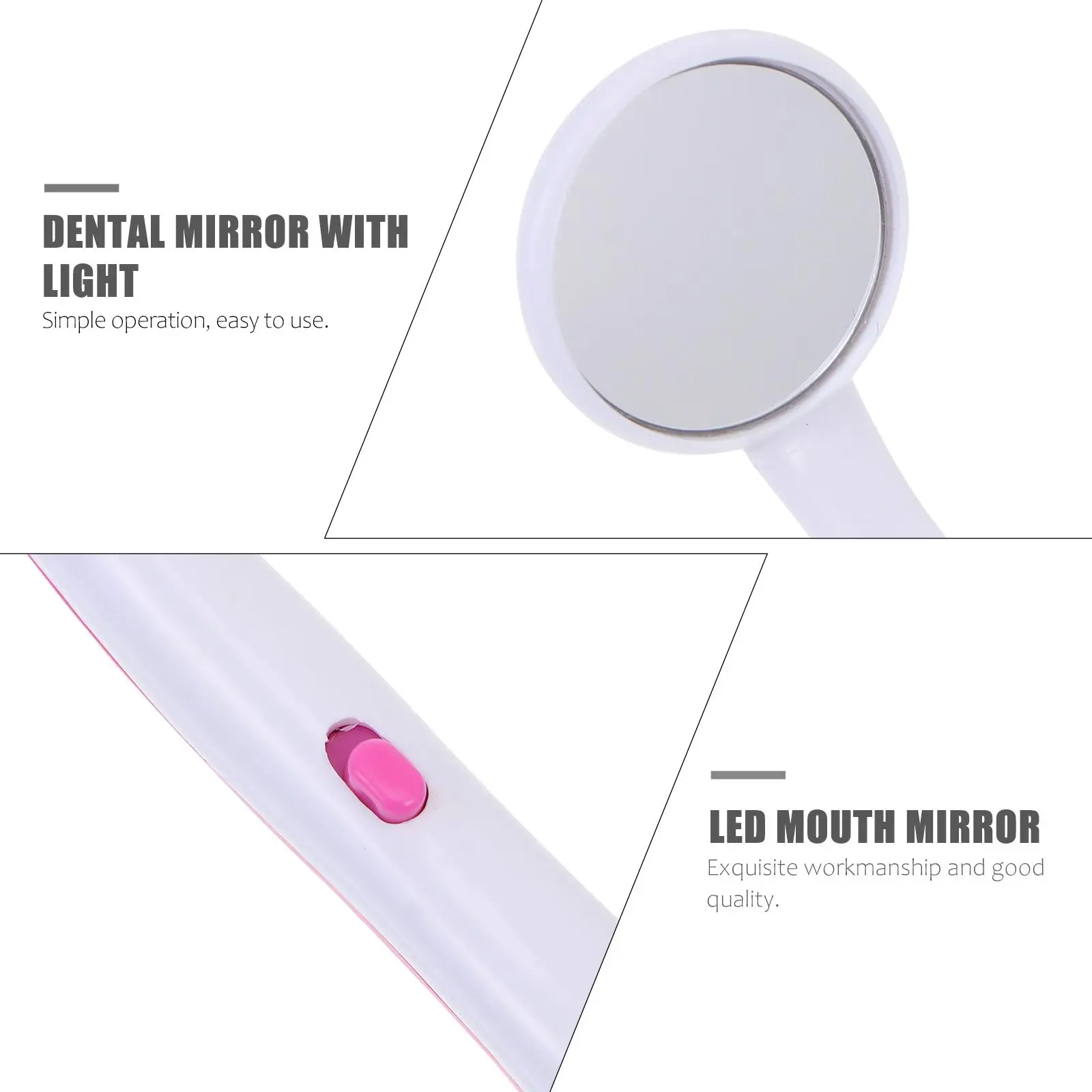 2 Pcs Oral Care with Light Mirror Dental for Teeth Anti Fog Mouth Reflector Lighted Glass Dentist Tool